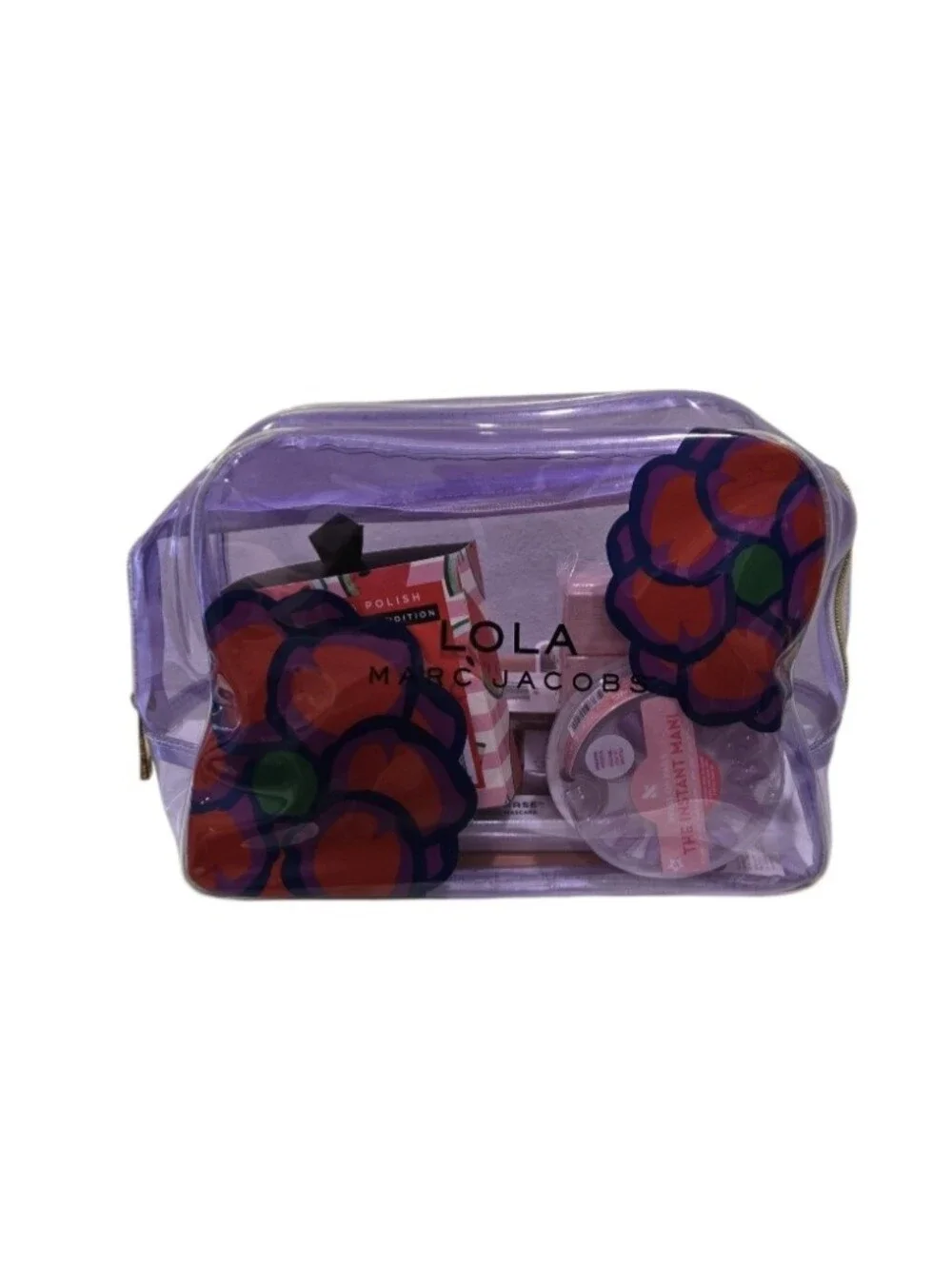 Marc Jacobs Lola Purple Floral Makeup Bag with Assorted Eye & Lip Essentials - Picture 2 of 16